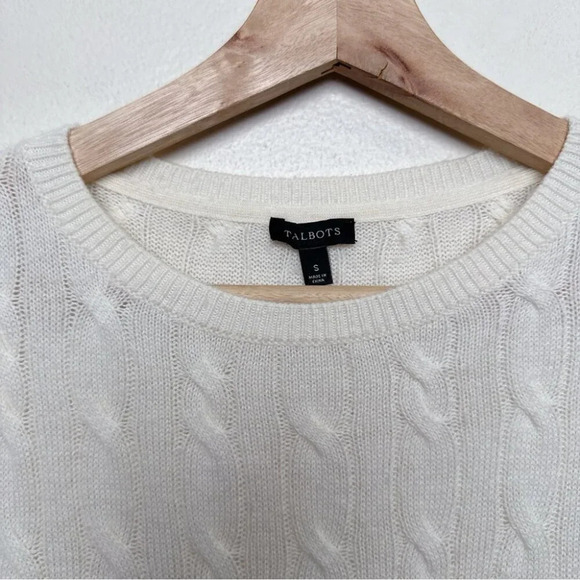 Talbots Womens Small Crew Neck Cable Lambswool Sweater - Picture 11 of 15